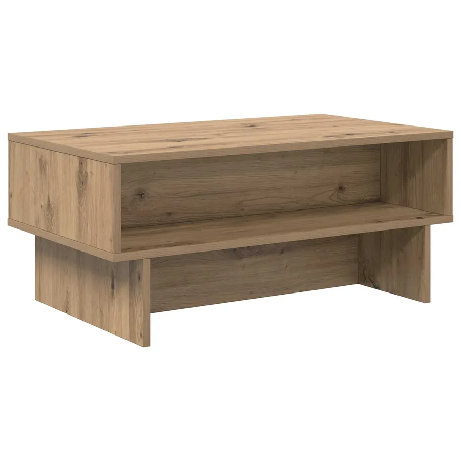 Table basse Chêne artisanal 80 x 46 x 35 cm Bois d'ingénierie - 2