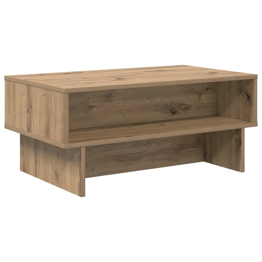 Table basse Chêne artisanal 80 x 46 x 35 cm Bois d'ingénierie - 7