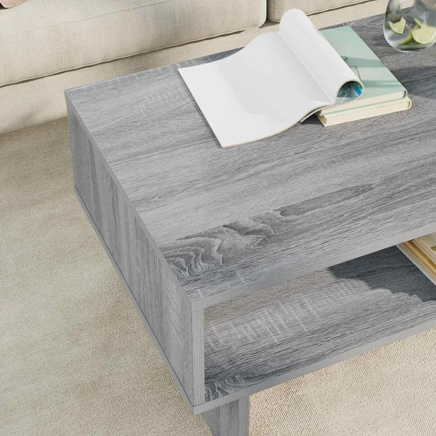 Table basse Gris Sonoma 80 x 46 x 35 cm Bois d'ingénierie - 4