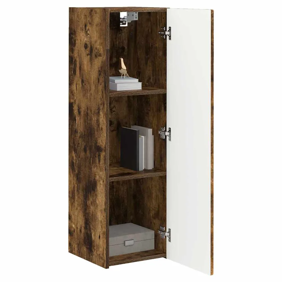 Meuble TV mural Chêne fumé 30 x 31 x 100 cm Bois d'ingénierie - 3