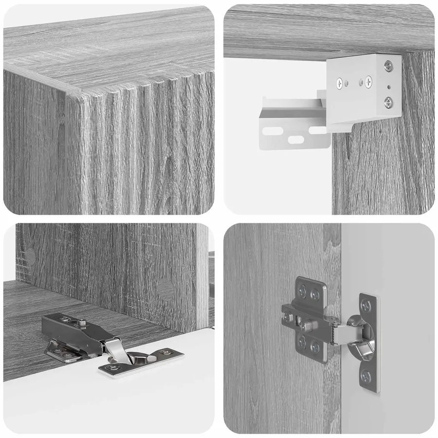 Ensemble de meuble TV mural Montage mural 6 pcs Gris Sonoma - 11