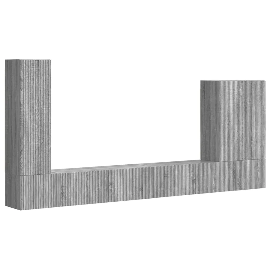 Ensemble de meuble TV mural Montage mural 6 pcs Gris Sonoma - 2