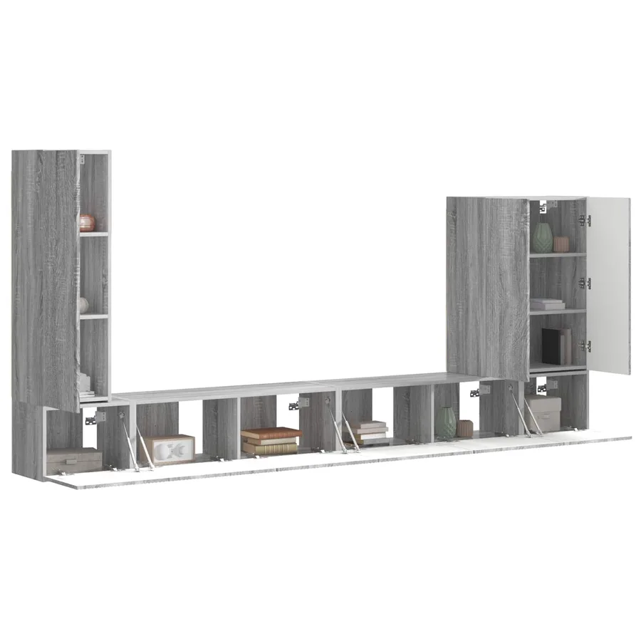 Ensemble de meuble TV mural Montage mural 6 pcs Gris Sonoma - 3