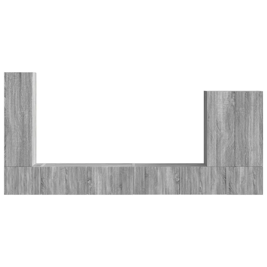 Ensemble de meuble TV mural Montage mural 6 pcs Gris Sonoma - 9