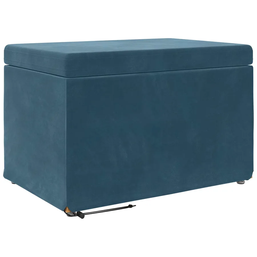 Tabouret Bleu 61 x 41 x 40 cm Velours et Bois Composite - 2