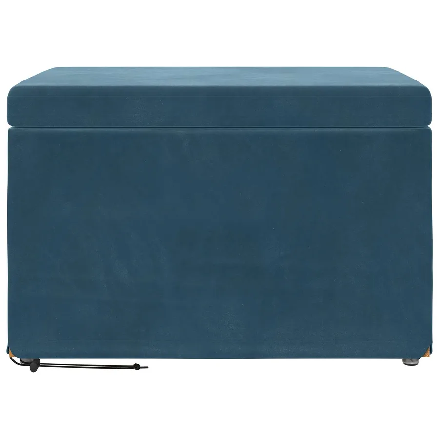 Tabouret Bleu 61 x 41 x 40 cm Velours et Bois Composite - 4
