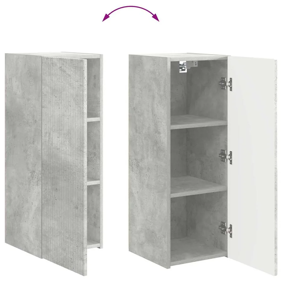 Meuble TV mural Béton 30 x 31 x 80 cm Bois d'ingénierie - 12