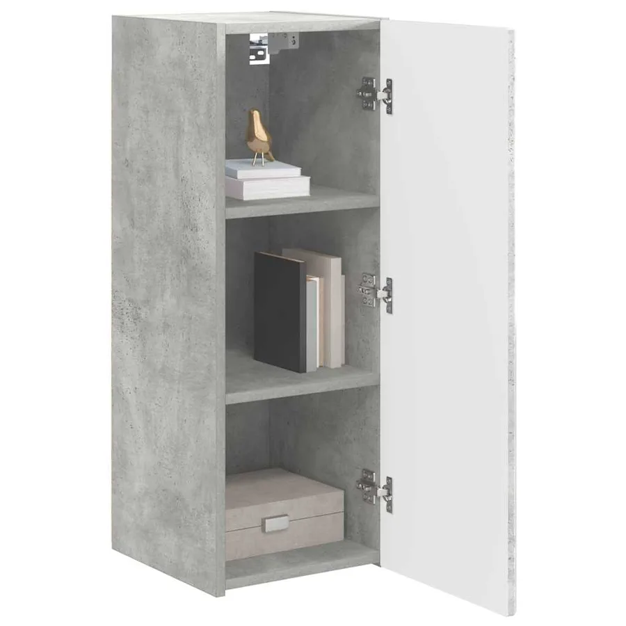 Meuble TV mural Béton 30 x 31 x 80 cm Bois d'ingénierie - 3
