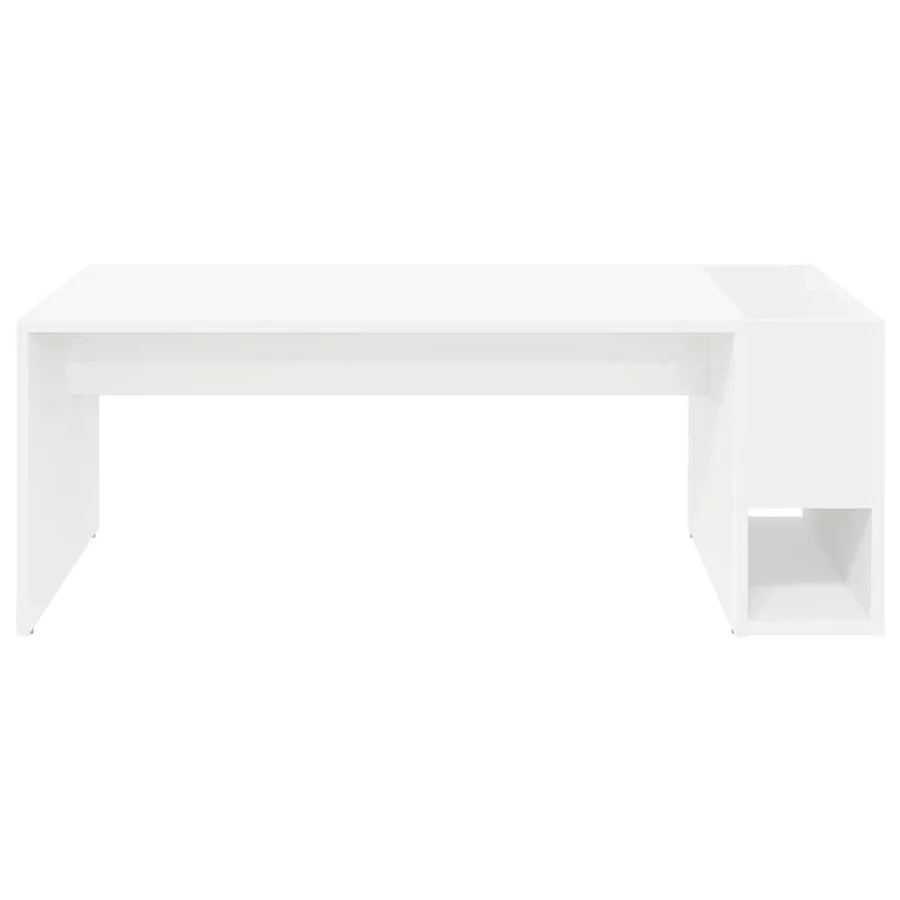 Table basse Blanc 101,5 x 50 x 37 cm Bois d'ingénierie - 5