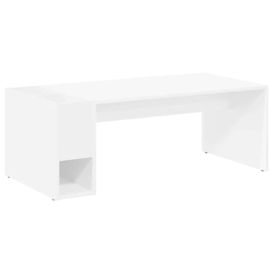 Table basse Blanc 101,5 x 50 x 37 cm Bois d'ingénierie - 7