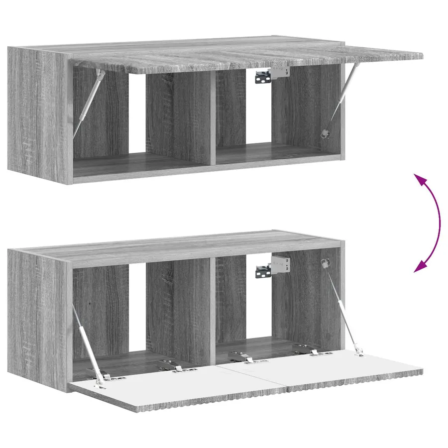 Ensemble meuble TV 4 pcs Gris Sonoma Bois d'ingénierie - 11