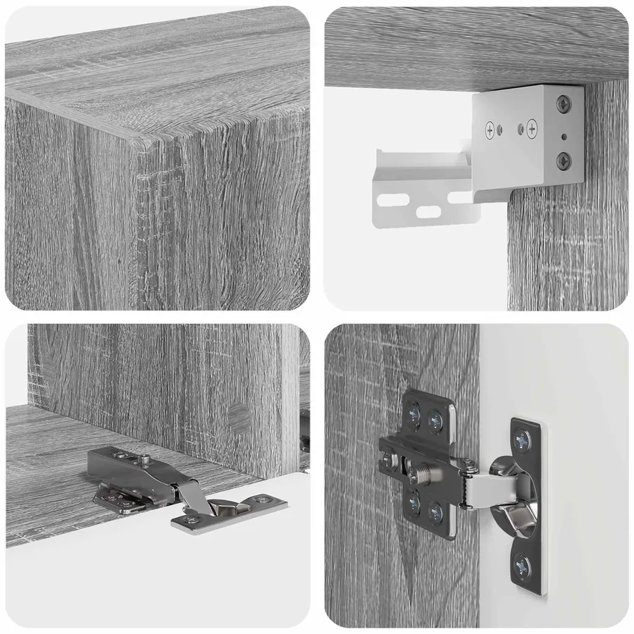 Ensemble meuble TV 4 pcs Gris Sonoma Bois d'ingénierie - 8