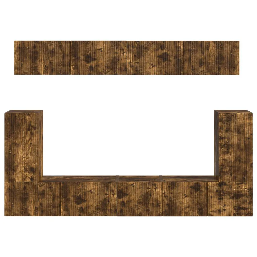 Ensemble meuble TV 5 pcs Chêne fumé Bois d'ingénierie - 9