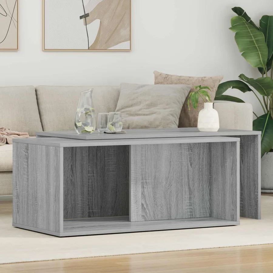 Ensemble de tables basses 2 pcs Gris Sonoma Bois d'ingénierie