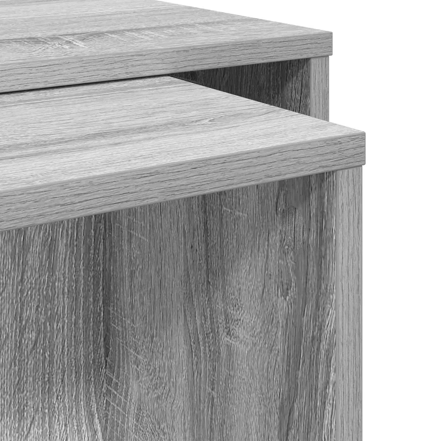 Ensemble de tables basses 2 pcs Gris Sonoma Bois d'ingénierie - 11