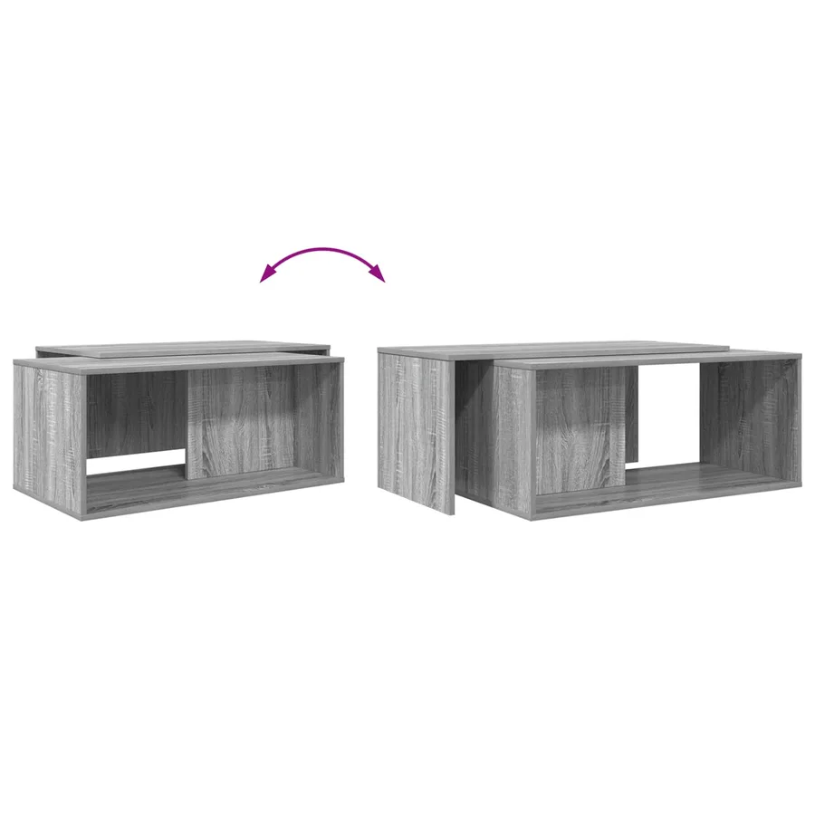 Ensemble de tables basses 2 pcs Gris Sonoma Bois d'ingénierie - 13