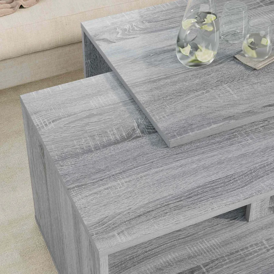 Ensemble de tables basses 2 pcs Gris Sonoma Bois d'ingénierie - 4