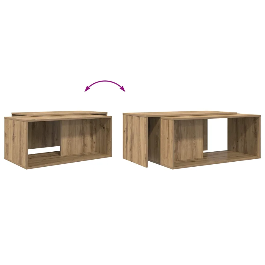 Ensemble de tables basses 2 pcs Chêne artisanal 90 x 48 x 40 cm - 13