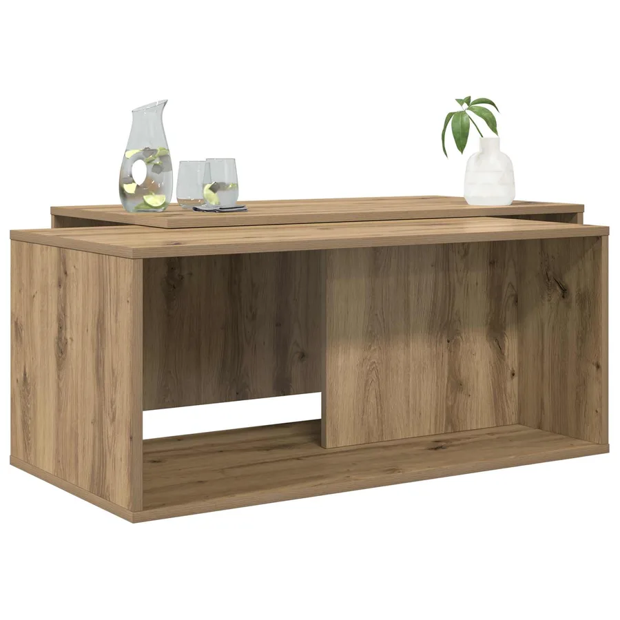 Ensemble de tables basses 2 pcs Chêne artisanal 90 x 48 x 40 cm - 3