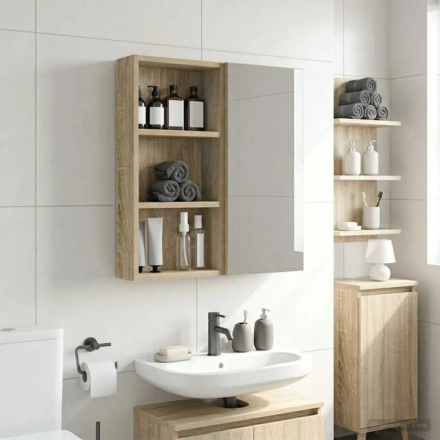 Armoire murale de salle de bain Chêne Sonoma 30 x 10 x 60,5 cm