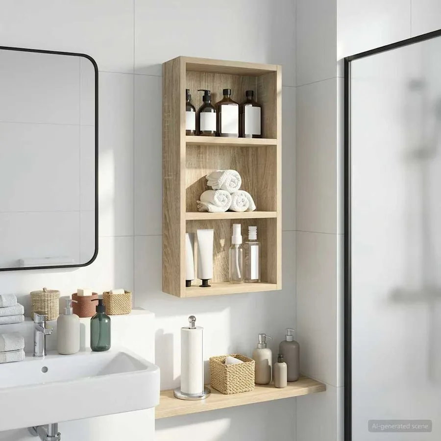 Armoire murale de salle de bain Chêne Sonoma 30 x 10 x 60,5 cm - 5