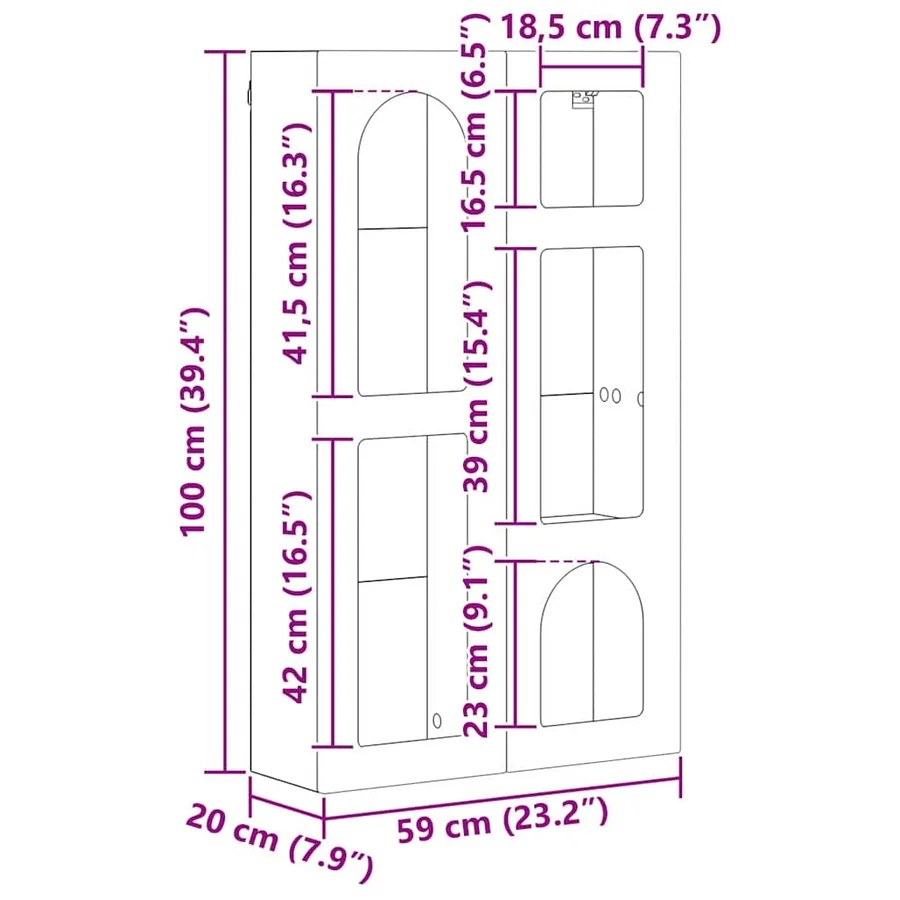 Armoire suspendue ELST Chêne Sonoma 59 x 20 x 100 cm - 12