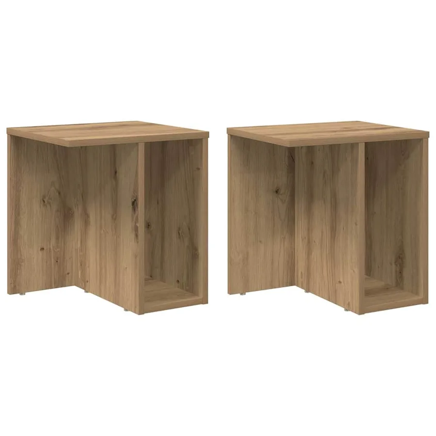 Table d'appoint 2 pc Chêne artisanal 37 x 32 x 40 cm - 2
