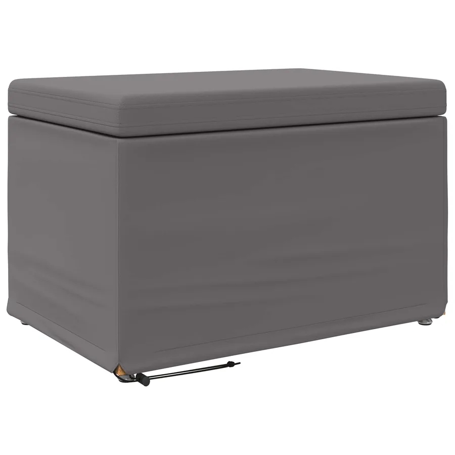 Tabouret Gris Cuir Synthétique et Bois Composite - 2
