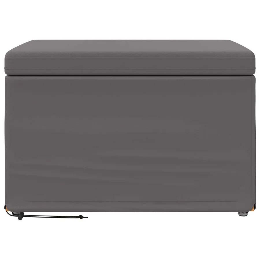 Tabouret Gris Cuir Synthétique et Bois Composite - 4