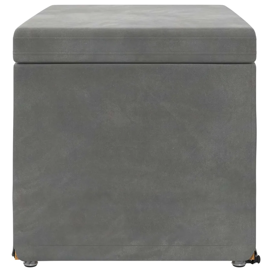 Tabouret Gris foncé 61 x 41 x 40 cm Velours et Bois Composite - 5