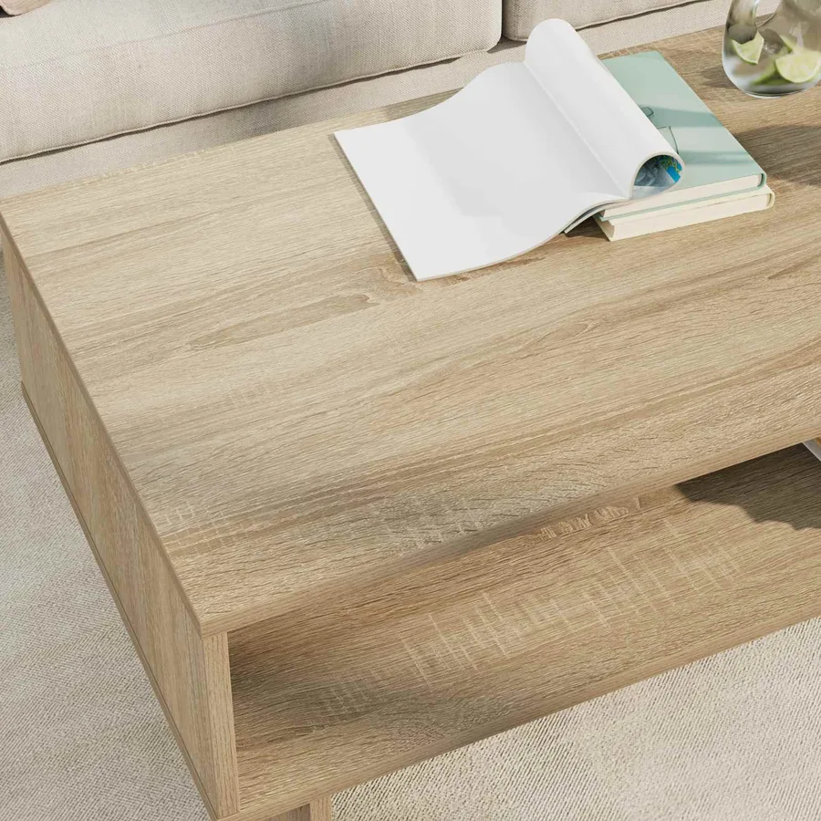 Table basse Chêne Sonoma 100 x 46 x 35 cm Bois d'ingénierie - 4