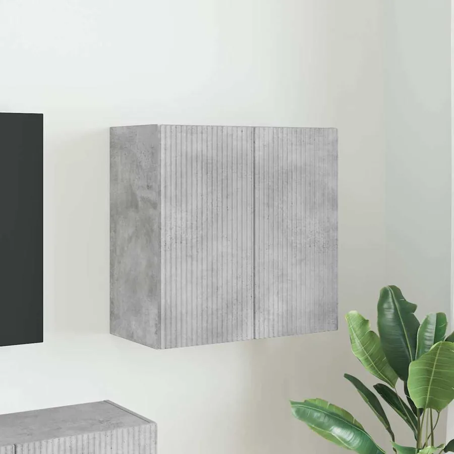 Meuble TV mural Gris béton 59,5 x 31 x 60 cm Bois d'ingénierie