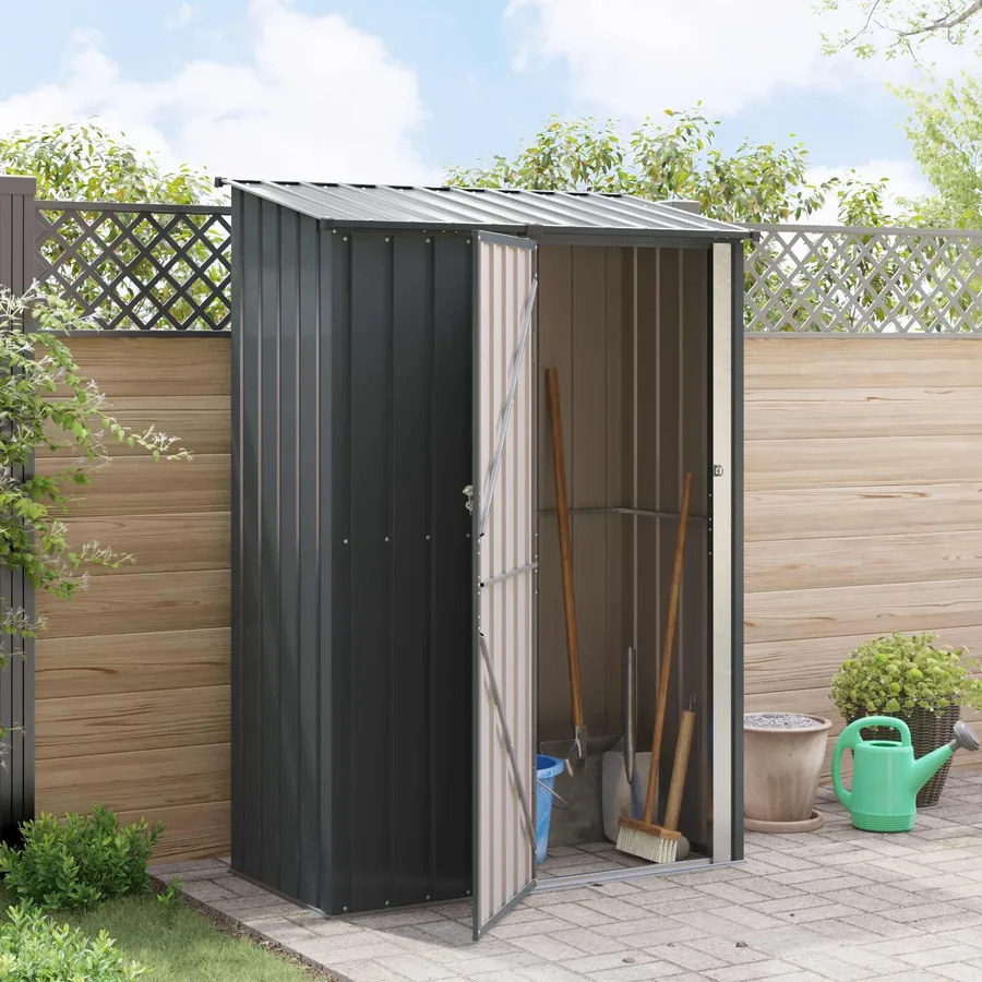 Cabanons de jardin Anthracite 140,5 x 74 x 200 cm Métал - 4