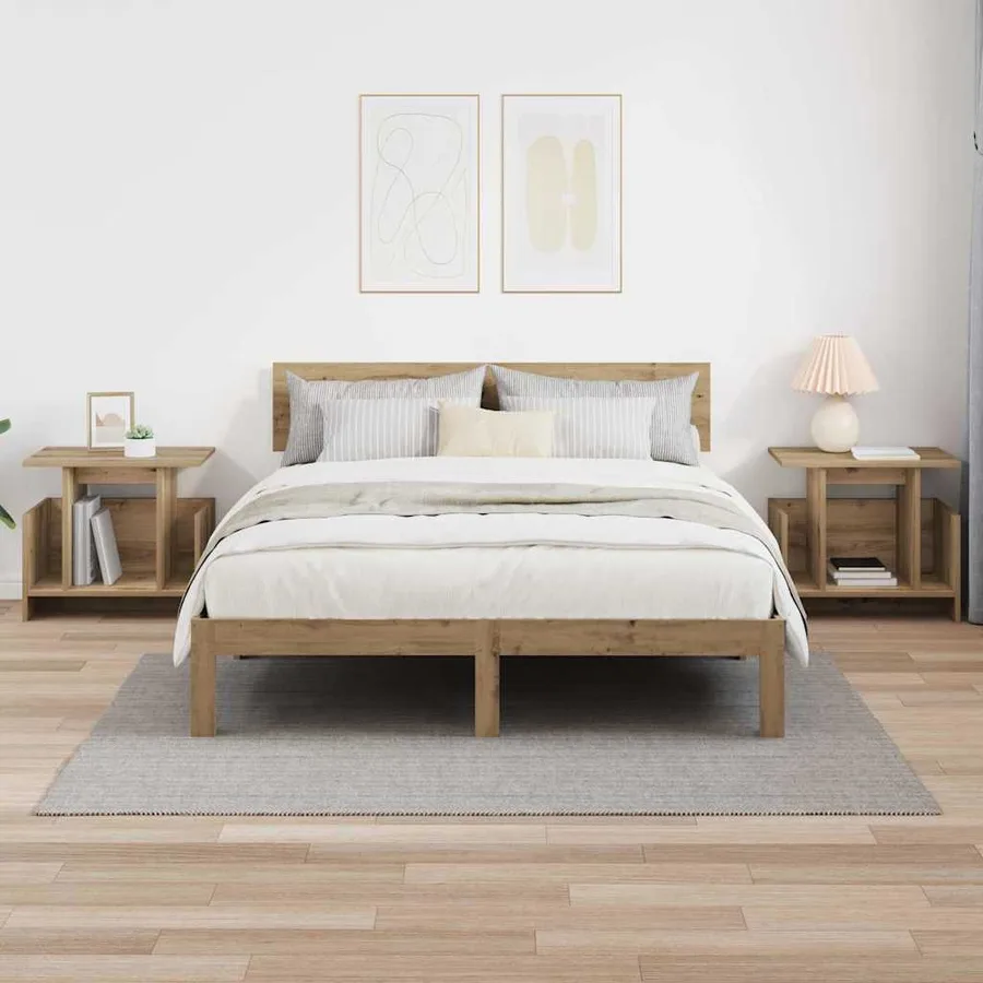 Meuble TV 2 pcs Chêne artisanal Bois d'ingénierie - 4