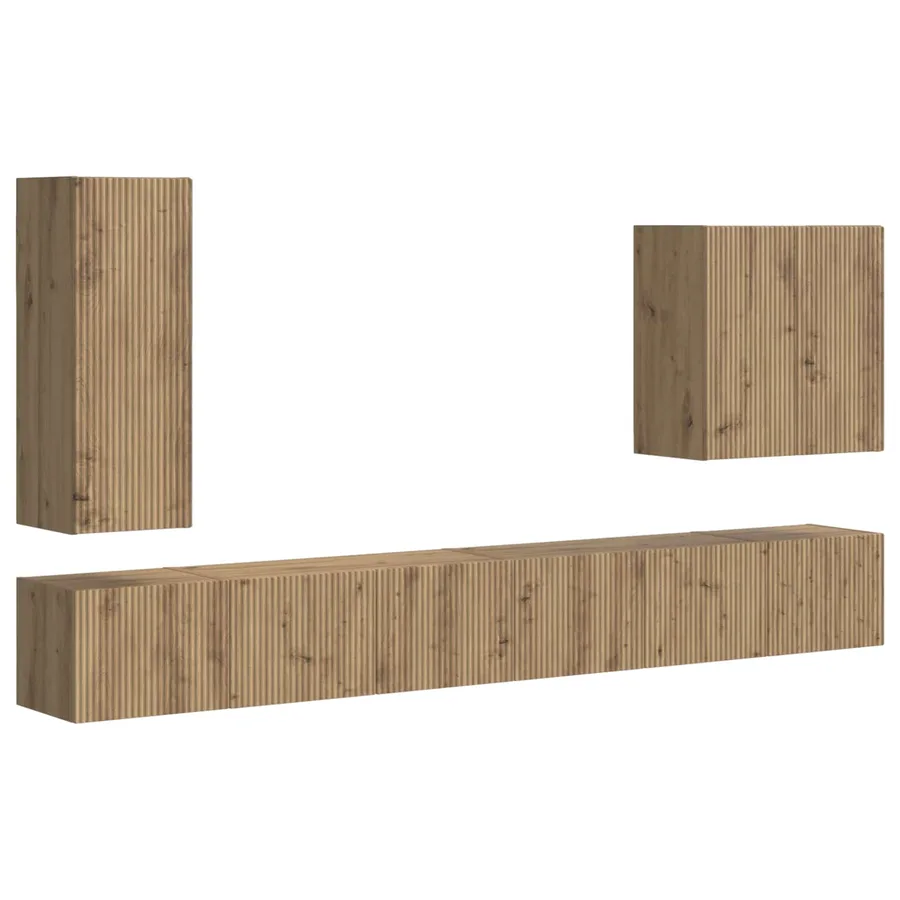 Ensemble de meuble TV mural 6 pcs Chêne artisanal - 2