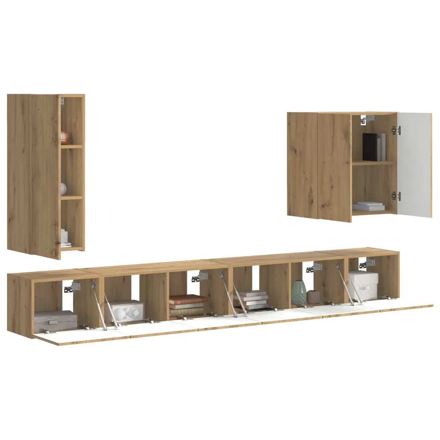 Ensemble de meuble TV mural 6 pcs Chêne artisanal - 3