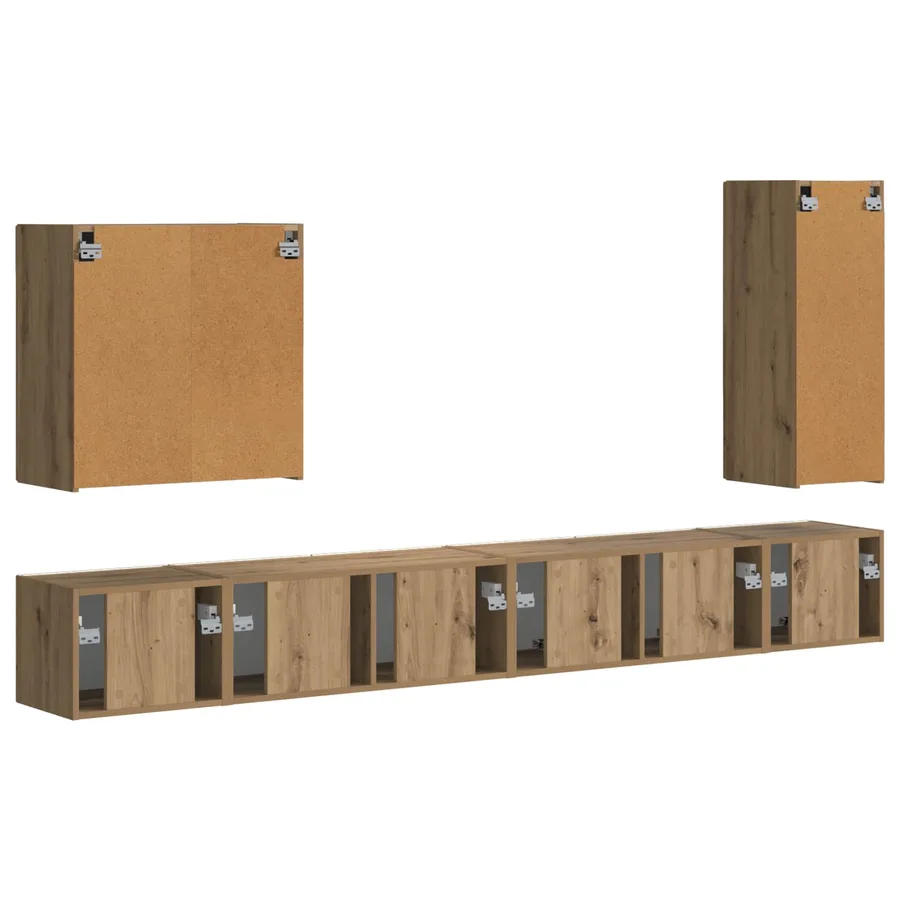 Ensemble de meuble TV mural 6 pcs Chêne artisanal - 8