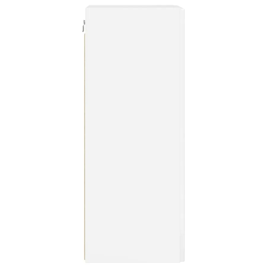 Meuble TV mural Montage mural Blanc Brillant 30 x 31 x 80 cm - 7