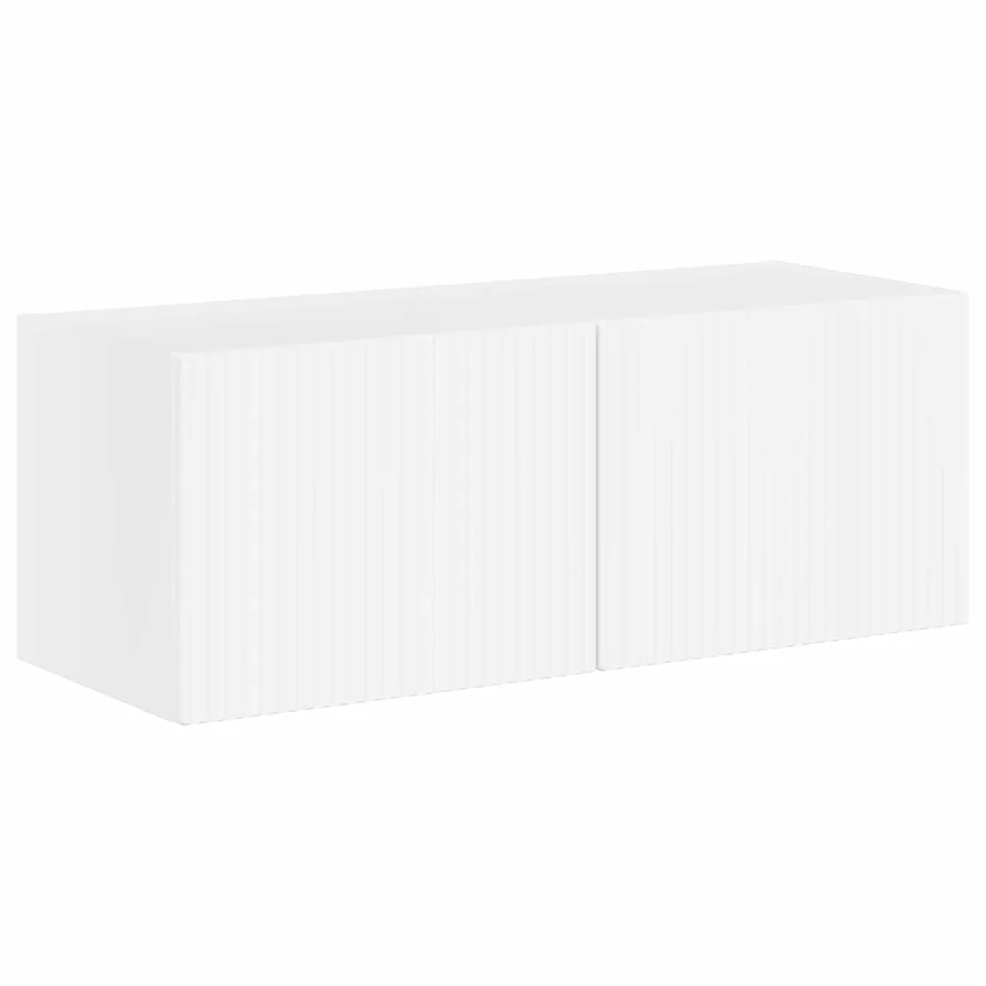 Ensemble de meuble TV mural Montage mural 6 pcs Blanc brillant - 5