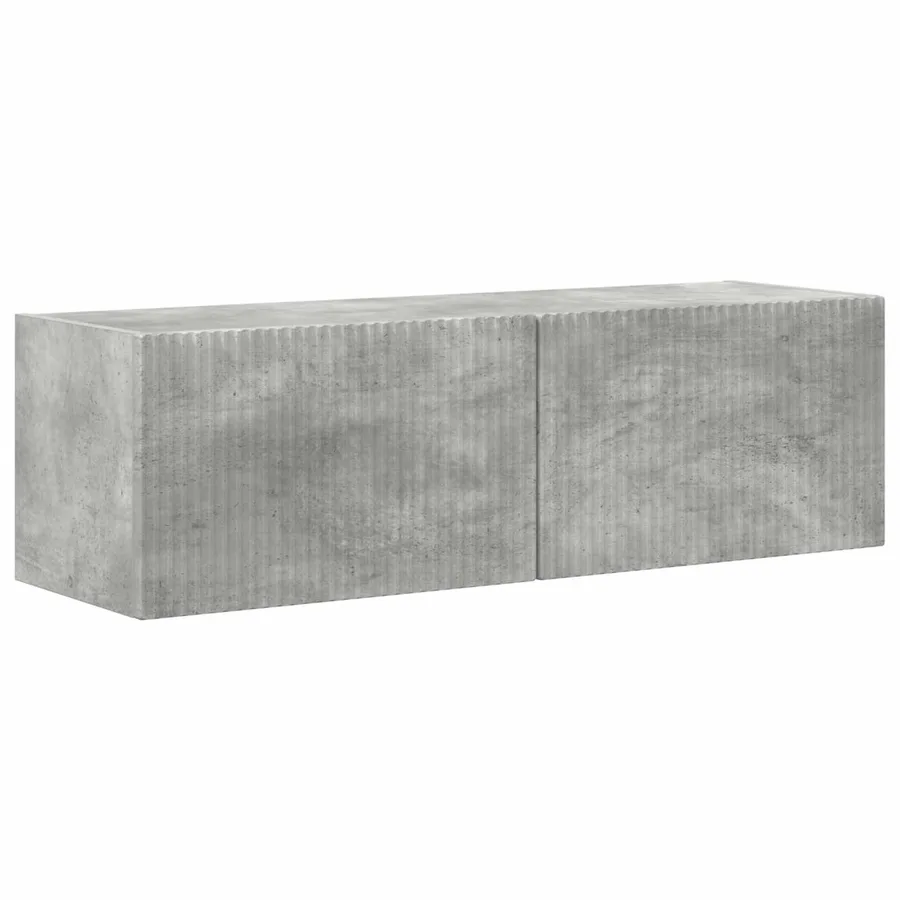 Ensemble meuble TV 4 pcs Gris béton Bois d'ingénierie - 7
