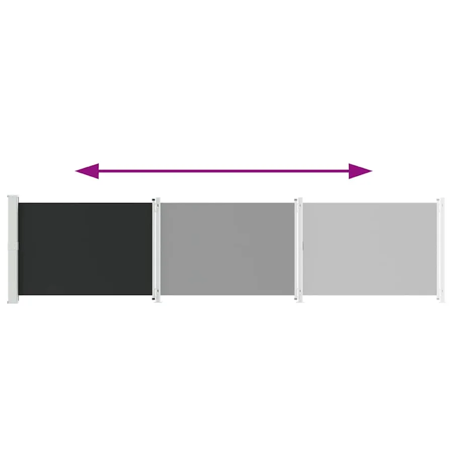 Auvent latéral rétractable de patio 140x600 cm Noir - 8