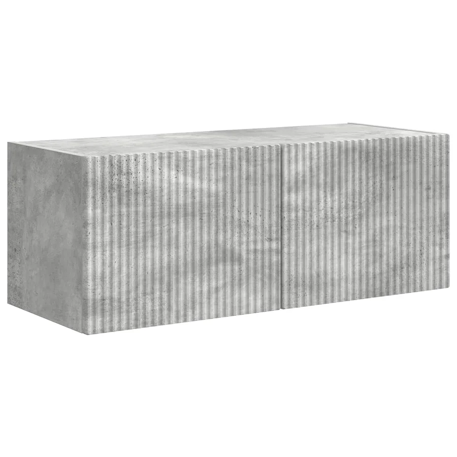 Ensemble meuble TV 4 pcs Gris béton Bois d'ingénierie - 6