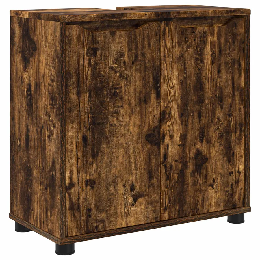 Armoire de lavabo de salle de bain Chêne fumé 60 x 30 x 60 cm - 2