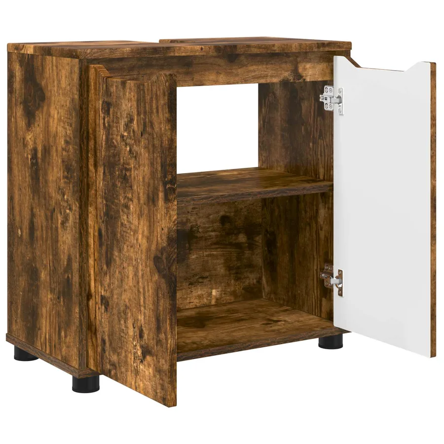 Armoire de lavabo de salle de bain Chêne fumé 60 x 30 x 60 cm - 5