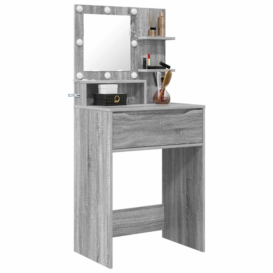 Tables de maquillage pour chambre avec tiroir Gris Sonoma - 3