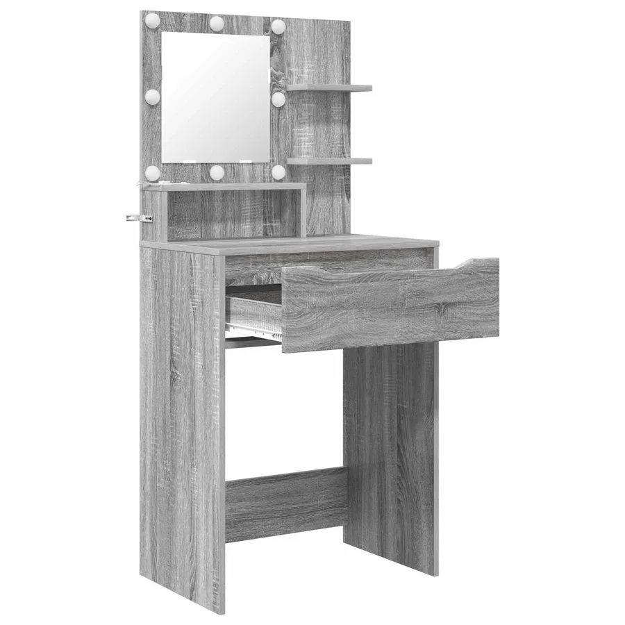 Tables de maquillage pour chambre avec tiroir Gris Sonoma - 5