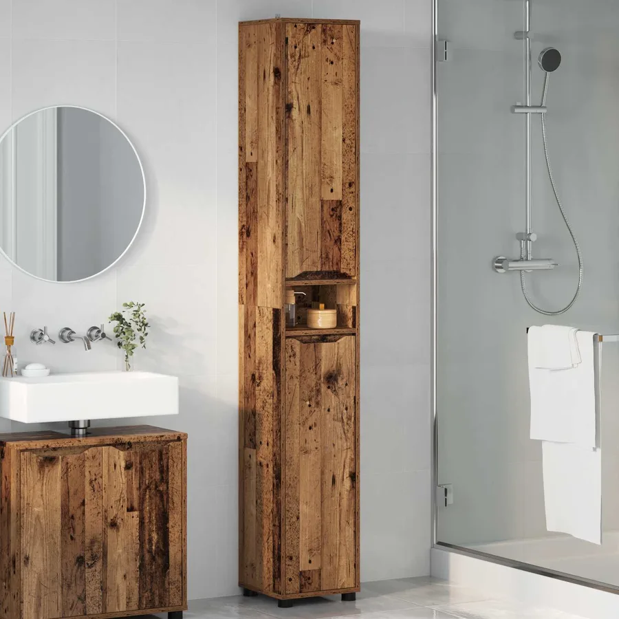 Cabinet de salle de bain Bois Ancien 30,5 x 30 x 195 cm - 4
