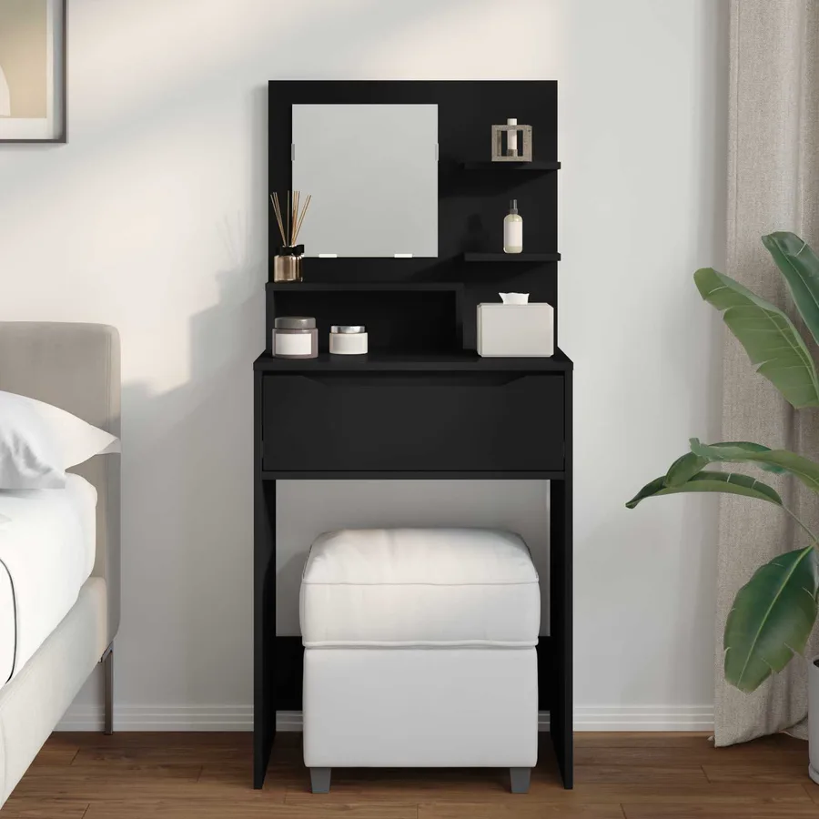Tables de maquillage pour chambre Noir 80 x 39,6 x 135 cm - 4