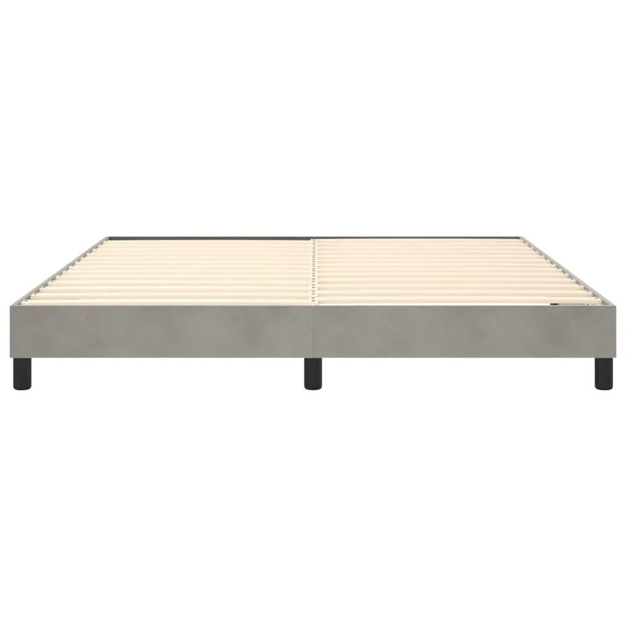 Slatted bed frame light grey 160x200 cm velvet - 5