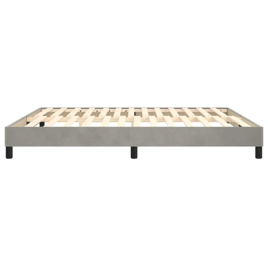 Slatted bed frame light grey 160x200 cm velvet - 6
